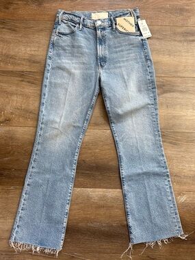 NWT Mother Light Blue High-Rise Straight Jeans